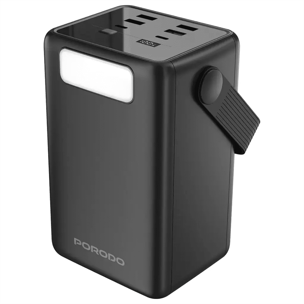 80000mAh Lara Power Bank Built - in Cables Porodo Fast Charge - Black - Saif Al Najmi KwPOWER STATIONPorodoSaif Al Najmi Kw80000mAh Lara Power Bank Built - in Cables Porodo Fast Charge - Black